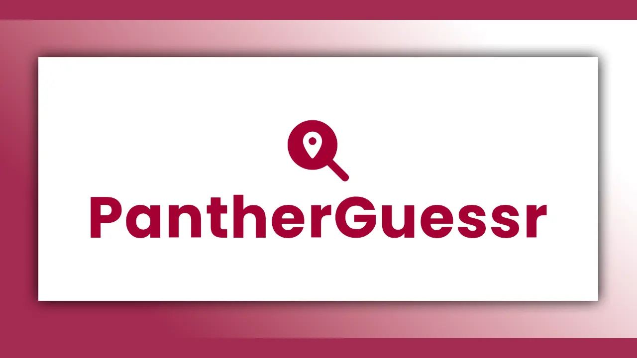 The thumbnail for a project called "PantherGuessr"